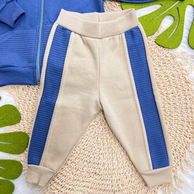 Conj. Jaqueta com Capuz Tigre Baby e Calça de Moletom - Azul Jeans